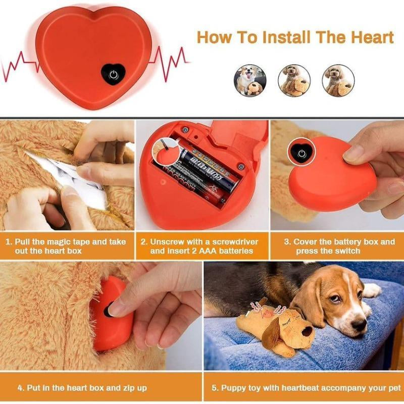 Nevulax - Heartbeat Puppy Toy - Comfortable Pillow for Anxiety Relief - Plush Toy for Dogs and Cats - Pets